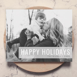 Cartão De Festividades Feriados monocromáticos | Natal e Branco