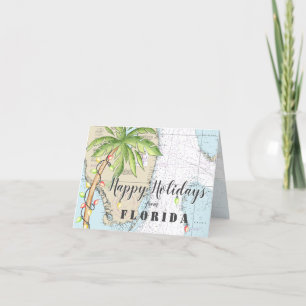 Cartão De Festividades Feriados Náuticos Tropicais Felizes da Flórida