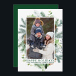 Cartão De Festividades Feriados Verdes Felizes do Quadro de Pinos de Aqua<br><div class="desc">Cartão de Férias Feliz de Feriados de Pinus Verde Elegante Moderno e Pine Cones Cones</div>