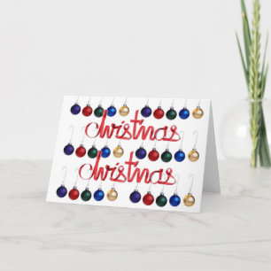 Cartão De Festividades Férias Coloridas de Férias do Natal Vermelho