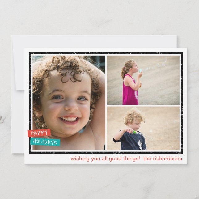 Cartão De Festividades Férias de Fim de Ano Fronteira x3 (Frente)