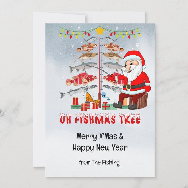 Cartão De Festividades Férias de Natal com Papai Noel (Frente)