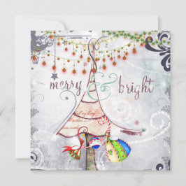 Cartão De Festividades Férias de Natal de Fada feliz e Bright