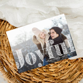 Cartão De Festividades Férias de Natal Joyful Overlay Coral Photo