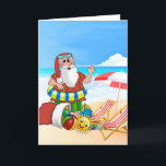 Cartão De Festividades Férias de Natal Tropical de Praia de Papais noeis<br><div class="desc">Personalize seu próprio cartão de Papais noeis para uma criança que você ama no Natal ou no verão! Papais noeis estão na praia vagando! Faça-os se sentirem mais especiais com palavras encorajadoras do próprio homem alegre. O cartão tem um poema pré-escrito de Papais noeis. Podes ficar com a minha mensagem...</div>