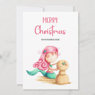Cartão De Festividades Férias de Sereia Bonitas Natal de Negócios