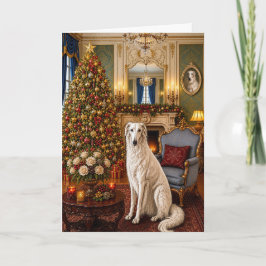 Cartão De Festividades Férias do Borzoi 