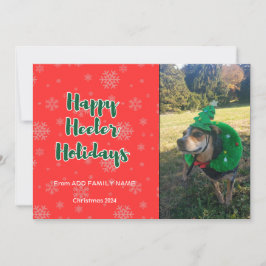 Cartão De Festividades Férias do Happy Heeler 2 Fotos Vermelho e Verde