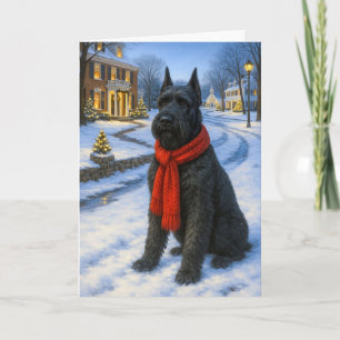 Cartão De Festividades Férias do Schnauzer Gigante 