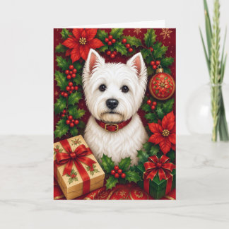 Cartão De Festividades Férias do Terrier do Oeste Highland