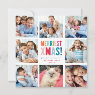Cartão De Festividades FÉRIAS FAMILIARES multi 8 foto diversão quadrados 