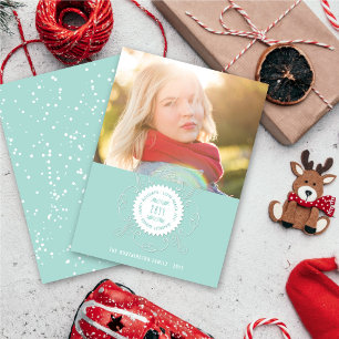 Cartão De Festividades Férias Felizes Amor Paz Alegria Selo Ornamentado F