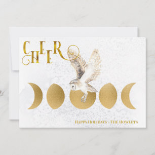 Cartão De Festividades Férias Felizes da Coruja de inverno Férias de Nata