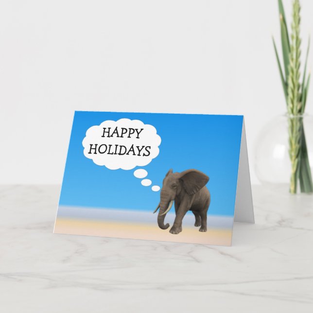 Cartão De Festividades Férias Felizes do Elefante (Frente)