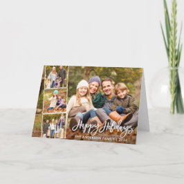 Cartão De Festividades Férias Felizes do Escovo - Família 4 Fotografias