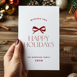 Cartão De Festividades Férias Felizes elegante arco vermelho Natal não-fo
