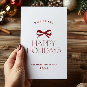 Cartão De Festividades Férias Felizes elegante arco vermelho Natal não-fo