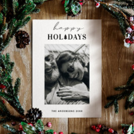 Cartão De Festividades Férias Felizes | Foto de Natal Minimalista Limpa