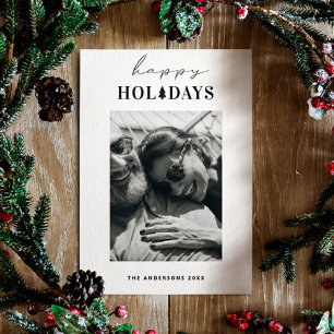 Cartão De Festividades Férias Felizes   Foto de Natal Minimalista Limpa