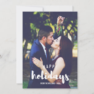 Cartão De Festividades Férias Felizes Foto Personalizada Esboçada