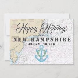 Cartão De Festividades Férias Felizes Náuticas de New Hampshire