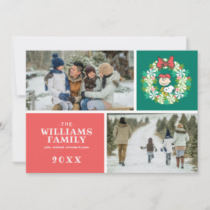 Cartão De Festividades Férias Felizes Peppermint Candy Wreath