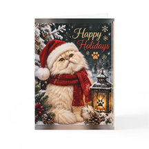 Férias Felizes Personalizadas Gato Persa Natal