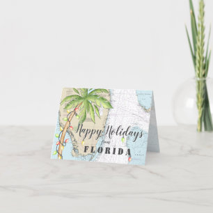 Cartão De Festividades Férias Felizes Tropicais Náuticas da Flórida