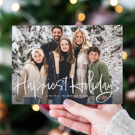 Cartão De Festividades Férias mais felizes simples diversão script foto v