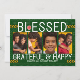 Cartão De Festividades Férias Temáticas Tribais Abençoadas e Felizes 4 Fo