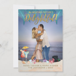 Cartão De Festividades Férias Tropicais de Ouro Natal na Flórida Foto