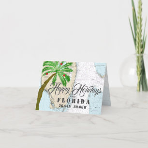 Cartão De Festividades Férias Tropicais Náuticas Felizes de Florida
