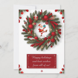Cartão De Festividades Ferida Decorânea De Natal Com Ornamentos Vermelhos