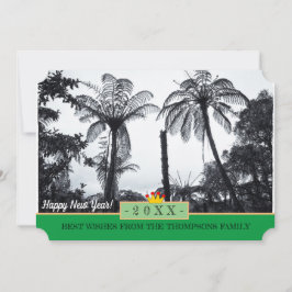 Cartão De Festividades Fern e Feliz ano novo da Nova Zelândia! Placa /20X