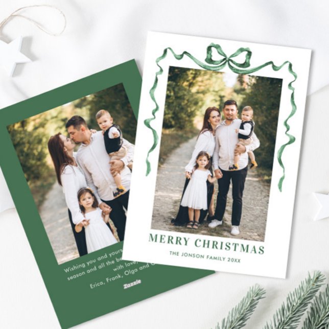 Cartão De Festividades Fesage Sage Arco de Natal Verde Fita 2 Foto (Criador carregado)