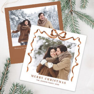 Cartão De Festividades FesNatal Beige Boho Arco Friso 2 Foto