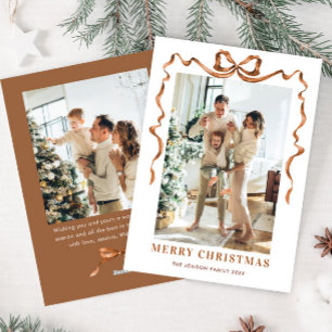 Cartão De Festividades FesNatal Beige Boho Arco Friso 2 Foto