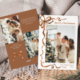 Cartão De Festividades FesNatal Beige Boho Arco Friso 3 Foto