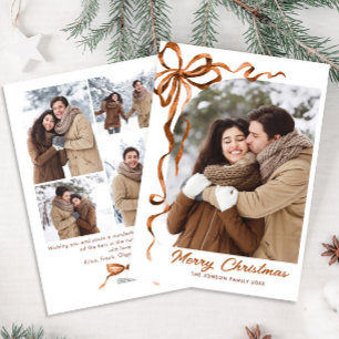 Cartão De Festividades FesNatal Beige Boho Arco Friso 5 Foto