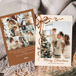 Cartão De Festividades FesNatal Beige Boho Arco Friso 5 Foto