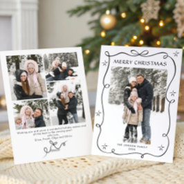 Cartão De Festividades FesNatal Boho Arco Negro Fita 5 Foto