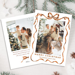 Cartão De Festividades FesNatal Boho Beige Arco Friso 2 Foto