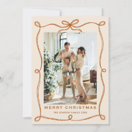 Cartão De Festividades FesNatal Boho Beige Arco Friso 2 Foto