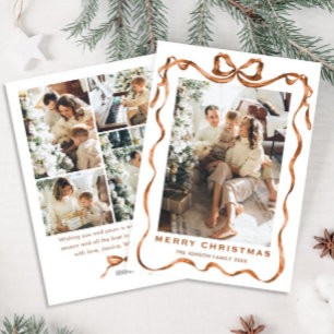 Cartão De Festividades FesNatal Boho Beige Arco Friso 5 Foto