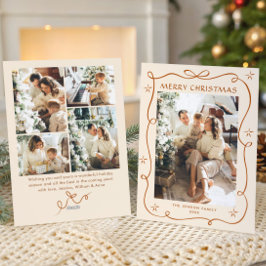 Cartão De Festividades FesNatal Boho Beige Arco Friso 5 Foto