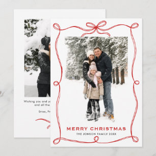 Cartão De Festividades FesNatal Boho Red Arco Friso 2 Foto