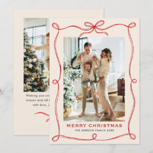 Cartão De Festividades FesNatal Boho Red Arco Friso 2 Foto