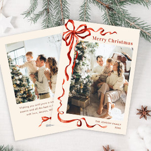 Cartão De Festividades FesNatal Boho Red Arco Friso 2 Foto