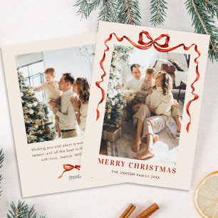 Cartão De Festividades FesNatal Boho Red Arco Friso 2 Foto