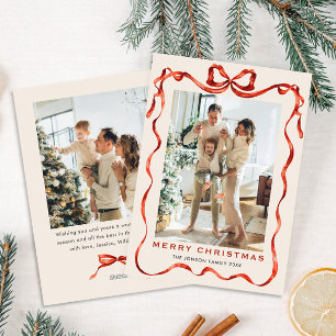 Cartão De Festividades FesNatal Boho Red Arco Friso 2 Foto